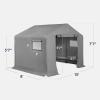 imageBest Choice Products 10x8ft Outdoor Storage Shed Carport Canopy Shelter Dual Doors ampamp Windows Metal Frame WeatherResistant Perfect for Storing Motorcycle Bike Garden Tools  TanGray