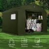 imageBest Choice Products 10x8ft Outdoor Storage Shed Carport Canopy Shelter Dual Doors ampamp Windows Metal Frame WeatherResistant Perfect for Storing Motorcycle Bike Garden Tools  TanForest Green
