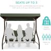 imageBest Choice Products 3Seat Outdoor Large Converting Canopy Swing Glider Patio Hammock Lounge Chair for Porch Backyard wFlatbed Adjustable Shade Removable Cushions  BurgundyMidnight Green