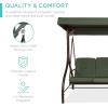imageBest Choice Products 3Seat Outdoor Large Converting Canopy Swing Glider Patio Hammock Lounge Chair for Porch Backyard wFlatbed Adjustable Shade Removable Cushions  BurgundyMidnight Green