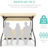 imageBest Choice Products 3Seat Outdoor Large Converting Canopy Swing Glider Patio Hammock Lounge Chair for Porch Backyard wFlatbed Adjustable Shade Removable Cushions  BurgundyIvory