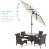 imageBest Choice Products 75ft HeavyDuty Round Outdoor Market Table Patio Umbrella wSteel Pole Push Button Tilt Easy Crank Lift  Sky BlueIvory
