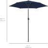imageBest Choice Products 75ft HeavyDuty Round Outdoor Market Table Patio Umbrella wSteel Pole Push Button Tilt Easy Crank Lift  Sky BlueNavy Blue