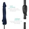 imageBest Choice Products 75ft HeavyDuty Round Outdoor Market Table Patio Umbrella wSteel Pole Push Button Tilt Easy Crank Lift  Sky BlueNavy Blue