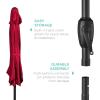 imageBest Choice Products 75ft HeavyDuty Round Outdoor Market Table Patio Umbrella wSteel Pole Push Button Tilt Easy Crank Lift  Sky BlueRed