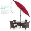 imageBest Choice Products 75ft HeavyDuty Round Outdoor Market Table Patio Umbrella wSteel Pole Push Button Tilt Easy Crank Lift  Sky BlueRed