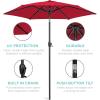 imageBest Choice Products 75ft HeavyDuty Round Outdoor Market Table Patio Umbrella wSteel Pole Push Button Tilt Easy Crank Lift  Sky BlueRed