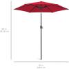 imageBest Choice Products 75ft HeavyDuty Round Outdoor Market Table Patio Umbrella wSteel Pole Push Button Tilt Easy Crank Lift  Sky BlueRed