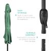 imageBest Choice Products 75ft HeavyDuty Round Outdoor Market Table Patio Umbrella wSteel Pole Push Button Tilt Easy Crank Lift  Sky BlueSeaglass