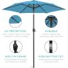 imageBest Choice Products 75ft HeavyDuty Round Outdoor Market Table Patio Umbrella wSteel Pole Push Button Tilt Easy Crank Lift  Sky BlueSky Blue