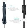 imageBest Choice Products 75ft HeavyDuty Round Outdoor Market Table Patio Umbrella wSteel Pole Push Button Tilt Easy Crank Lift  Sky BlueSlate Blue