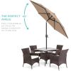 imageBest Choice Products 75ft HeavyDuty Round Outdoor Market Table Patio Umbrella wSteel Pole Push Button Tilt Easy Crank Lift  Sky BlueTan