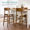 imageBest Choice Products Bar Stool Set of 2 Modern Farmhouse Counter Height Stools wArmless Upholstered Cushioned Seat Wooden Curved Backrest  WalnutCreamWalnutCream