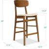imageBest Choice Products Bar Stool Set of 2 Modern Farmhouse Counter Height Stools wArmless Upholstered Cushioned Seat Wooden Curved Backrest  WalnutCreamWalnutCream