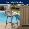 imageBest Choice Products Outdoor Bar Stools Set of 2 Bar Height 360 Swivel Aluminum Frame AllWeather Woven Rope Chair Design wArmrests  GrayMeteorTaupeSandstorm