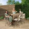 imageBest Choice Products Outdoor Bar Stools Set of 2 Bar Height 360 Swivel Aluminum Frame AllWeather Woven Rope Chair Design wArmrests  GrayMeteorTaupeSandstorm