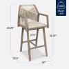 imageBest Choice Products Outdoor Bar Stools Set of 2 Bar Height 360 Swivel Aluminum Frame AllWeather Woven Rope Chair Design wArmrests  GrayMeteorTaupeSandstorm