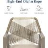 imageBest Choice Products Outdoor Bar Stools Set of 2 Bar Height 360 Swivel Aluminum Frame AllWeather Woven Rope Chair Design wArmrests  GrayMeteorTaupeSandstorm