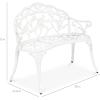 imageBest Choice Products Outdoor Bench Steel Garden Patio Porch Loveseat Furniture for Lawn Park Deck Seating wFloral Rose Accent Antique Finish  WhiteWhite