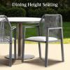 imageBest Choice Products Outdoor Dining Arm Chair Set of 2 Aluminum Frame with Armrest AllWeather Woven Rope Chair Design  CharcoalGraphiteCharcoalGraphite