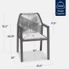 imageBest Choice Products Outdoor Dining Arm Chair Set of 2 Aluminum Frame with Armrest AllWeather Woven Rope Chair Design  CharcoalGraphiteCharcoalGraphite