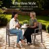 imageBest Choice Products Outdoor Dining Arm Chair Set of 2 Aluminum Frame with Armrest AllWeather Woven Rope Chair Design  CharcoalGraphiteGrayMeteor