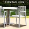 imageBest Choice Products Outdoor Dining Arm Chair Set of 2 Aluminum Frame with Armrest AllWeather Woven Rope Chair Design  CharcoalGraphiteGrayMeteor