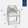 imageBest Choice Products Outdoor Dining Arm Chair Set of 2 Aluminum Frame with Armrest AllWeather Woven Rope Chair Design  CharcoalGraphiteGrayMeteor