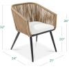 imageBest Choice Products Set of 2 Patio Dining Chairs Outdoor Seating Set for Backyard Poolside Balcony Indoor Use wWoven Wicker Design 250lb Weight Capacity  NaturalIvoryNaturalIvory