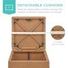 imageBest Choice Products Set of 2 Wicker Ottomans Multipurpose Outdoor Furniture for Patio Backyard Additional Seating Footrest Side Table wStorage Removable Cushions  BrownBeigeNaturalIvory