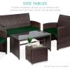 imageBest Choice Products Set of 2 Wicker Ottomans Multipurpose Outdoor Furniture for Patio Backyard Additional Seating Footrest Side Table wStorage Removable Cushions  BrownBeigeMidnight GreenBrown