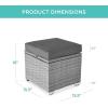 imageBest Choice Products Set of 2 Wicker Ottomans Multipurpose Outdoor Furniture for Patio Backyard Additional Seating Footrest Side Table wStorage Removable Cushions  BrownBeigeGrayGray