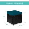 imageBest Choice Products Set of 2 Wicker Ottomans Multipurpose Outdoor Furniture for Patio Backyard Additional Seating Footrest Side Table wStorage Removable Cushions  BrownBeigePeacock BlueBlack