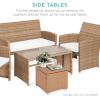 imageBest Choice Products Set of 2 Wicker Ottomans Multipurpose Outdoor Furniture for Patio Backyard Additional Seating Footrest Side Table wStorage Removable Cushions  BrownBeigeNaturalIvory