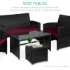 imageBest Choice Products Set of 2 Wicker Ottomans Multipurpose Outdoor Furniture for Patio Backyard Additional Seating Footrest Side Table wStorage Removable Cushions  BrownBeigeDeep BurgundyBlack