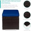 imageBest Choice Products Set of 2 Wicker Ottomans Multipurpose Outdoor Furniture for Patio Backyard Additional Seating Footrest Side Table wStorage Removable Cushions  BrownBeigeNavyBrown