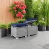 imageBest Choice Products Set of 2 Wicker Ottomans Multipurpose Outdoor Furniture for Patio Backyard Additional Seating Footrest Side Table wStorage Removable Cushions  BrownBeigeGrayNavy