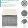 imageBest Choice Products Set of 2 Wicker Ottomans Multipurpose Outdoor Furniture for Patio Backyard Additional Seating Footrest Side Table wStorage Removable Cushions  BrownBeigeCreamGray