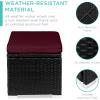 imageBest Choice Products Set of 2 Wicker Ottomans Multipurpose Outdoor Furniture for Patio Backyard Additional Seating Footrest Side Table wStorage Removable Cushions  BrownBeigeDeep BurgundyBlack