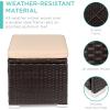 imageBest Choice Products Set of 2 Wicker Ottomans Multipurpose Outdoor Furniture for Patio Backyard Additional Seating Footrest Side Table wStorage Removable Cushions  BrownBeigeBrownBeige