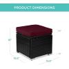 imageBest Choice Products Set of 2 Wicker Ottomans Multipurpose Outdoor Furniture for Patio Backyard Additional Seating Footrest Side Table wStorage Removable Cushions  BrownBeigeDeep BurgundyBlack