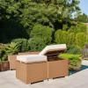 imageBest Choice Products Set of 2 Wicker Ottomans Multipurpose Outdoor Furniture for Patio Backyard Additional Seating Footrest Side Table wStorage Removable Cushions  BrownBeigeNaturalIvory