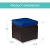 imageBest Choice Products Set of 2 Wicker Ottomans Multipurpose Outdoor Furniture for Patio Backyard Additional Seating Footrest Side Table wStorage Removable Cushions  BrownBeigeNavyBrown