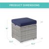 imageBest Choice Products Set of 2 Wicker Ottomans Multipurpose Outdoor Furniture for Patio Backyard Additional Seating Footrest Side Table wStorage Removable Cushions  BrownBeigeGrayNavy