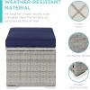 imageBest Choice Products Set of 2 Wicker Ottomans Multipurpose Outdoor Furniture for Patio Backyard Additional Seating Footrest Side Table wStorage Removable Cushions  BrownBeigeGrayNavy