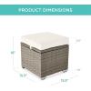 imageBest Choice Products Set of 2 Wicker Ottomans Multipurpose Outdoor Furniture for Patio Backyard Additional Seating Footrest Side Table wStorage Removable Cushions  BrownBeigeWhite SandTaupe