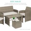 imageBest Choice Products Set of 2 Wicker Ottomans Multipurpose Outdoor Furniture for Patio Backyard Additional Seating Footrest Side Table wStorage Removable Cushions  BrownBeigeWhite SandTaupe