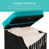 imageBest Choice Products Set of 2 Wicker Ottomans Multipurpose Outdoor Furniture for Patio Backyard Additional Seating Footrest Side Table wStorage Removable Cushions  BrownBeigeBlackTeal