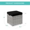 imageBest Choice Products Set of 2 Wicker Ottomans Multipurpose Outdoor Furniture for Patio Backyard Additional Seating Footrest Side Table wStorage Removable Cushions  BrownBeigeGrayBlack