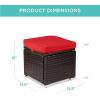 imageBest Choice Products Set of 2 Wicker Ottomans Multipurpose Outdoor Furniture for Patio Backyard Additional Seating Footrest Side Table wStorage Removable Cushions  BrownBeigeRedBrown